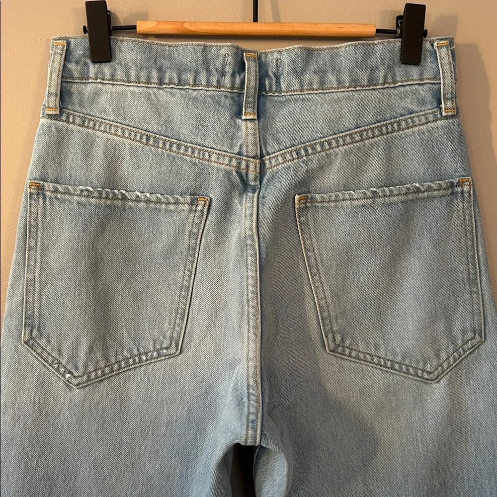 Agolde‎ Jamie High Rise Classic Light Blue Distressed Straight Leg Jeans Size 24